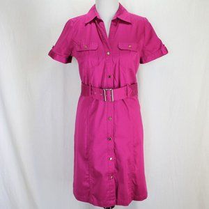 Apt. 9 Pink Fuschia Button Shirt Dress - Size 6